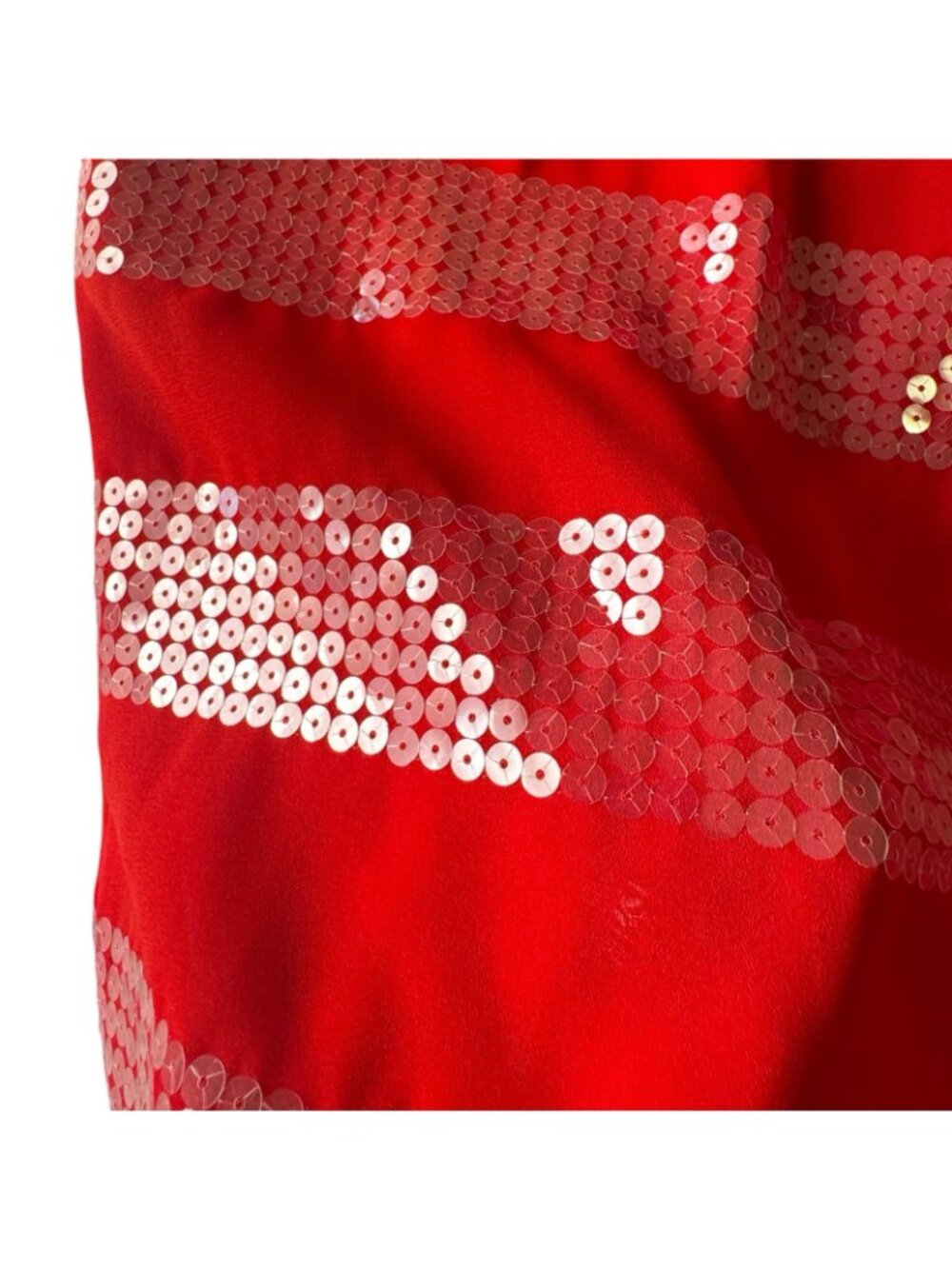 Red Sequin Women's Dress Sz 14 Petite Liz Claiborne Holiday Short Sleeve Sheath - Picture 10 of 16
